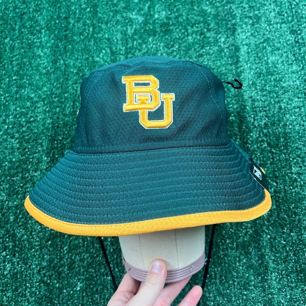 NWT Baylor Bears New Era Bucket Hat Men's One Size Green Gold Performance